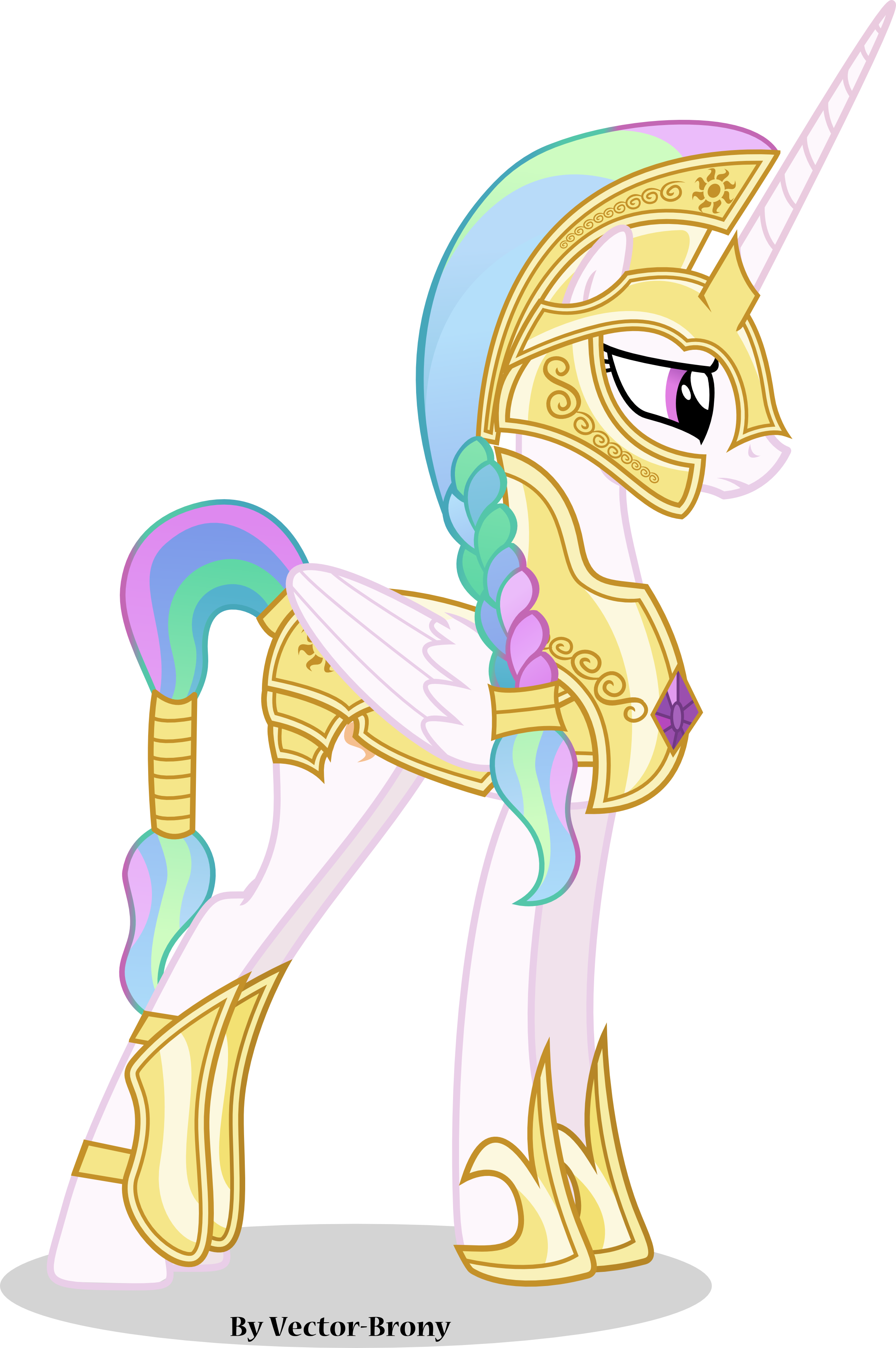 Vector Princess Celestia Going To - My Little Pony Luna And Celestia Warrior (2401x3611), Png Download