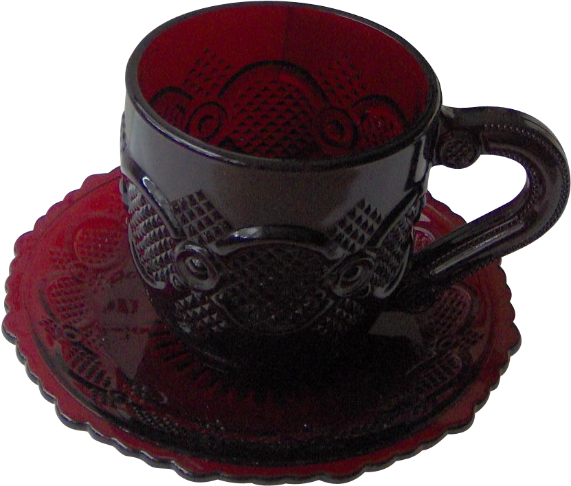 Avon Cape Cod Ruby Red Cup And Saucer Set - Coffee Cup (830x830), Png Download