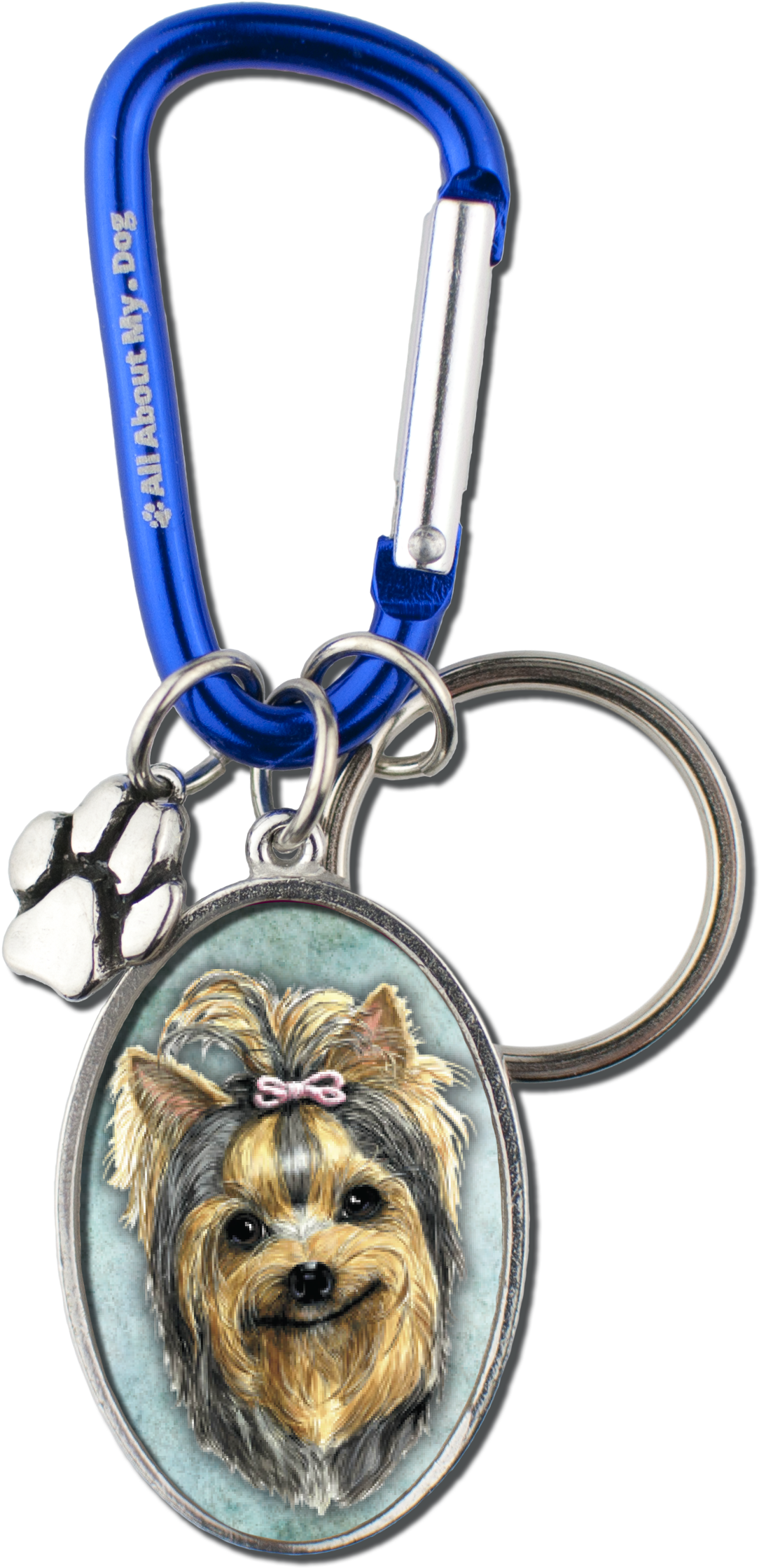 Yorkie Cameo Carabiner Keychain - Keychain (1446x2657), Png Download