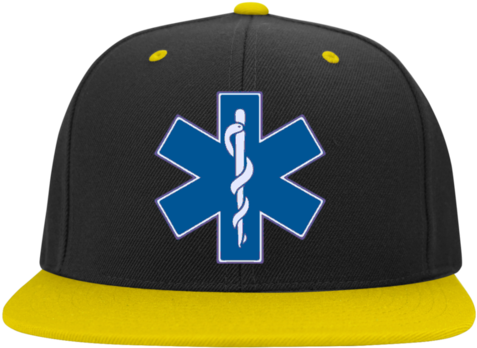 Star Of Life Blue Flat Bill High-profile Snapback Hat - Blue Star Of Life Mug (480x480), Png Download