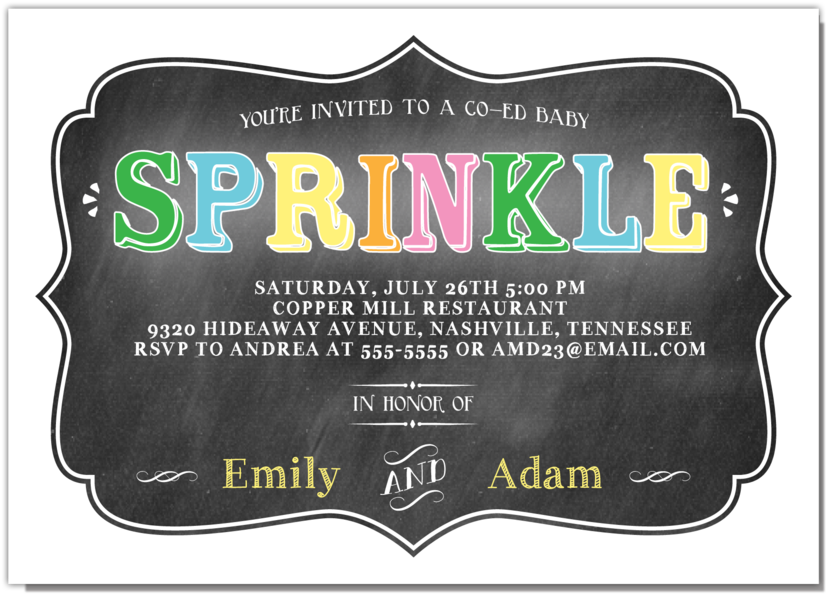 Couples Baby Sprinkle Invitation (1000x714), Png Download