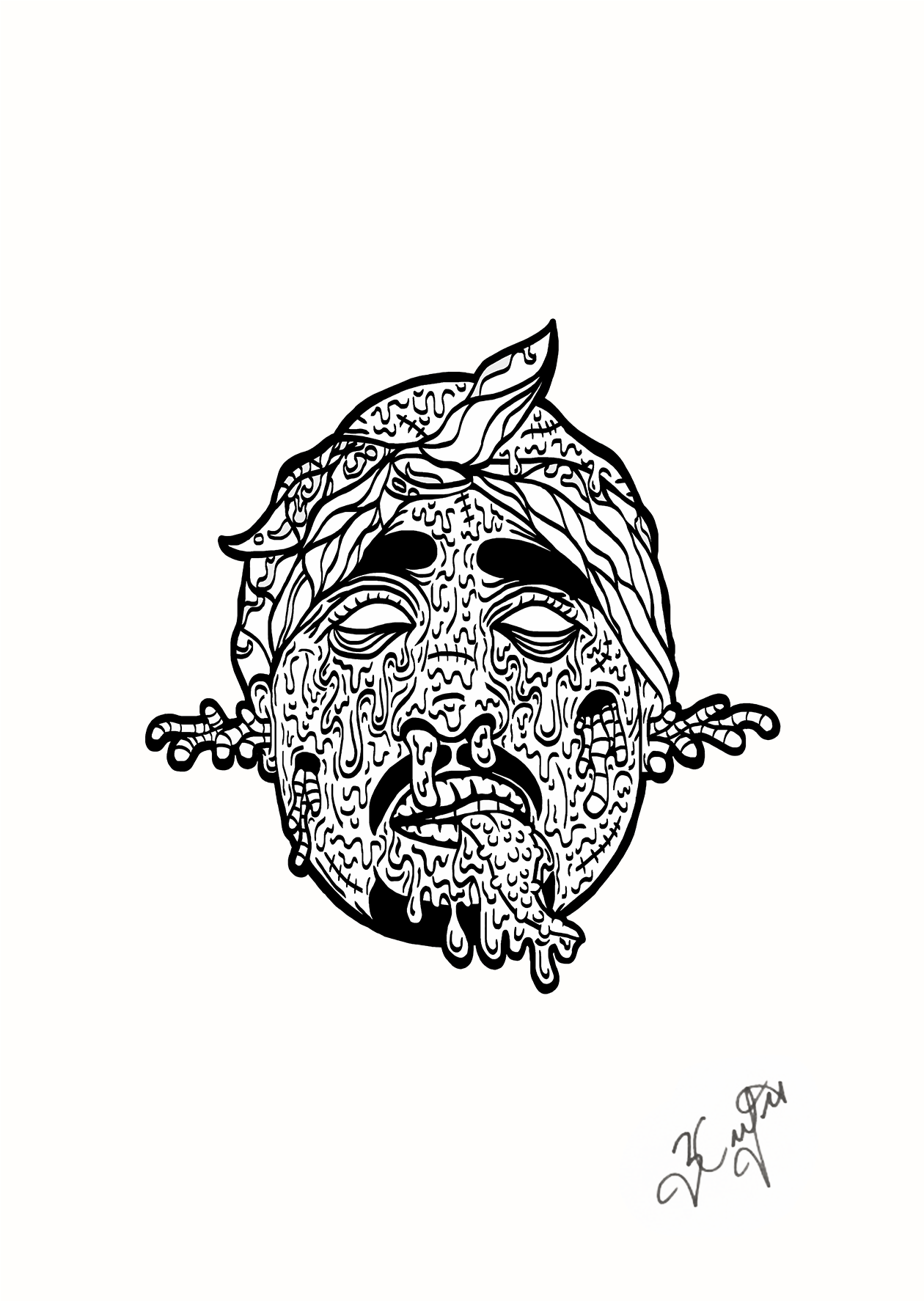 Black - Tupac Shakur (2000x2000), Png Download