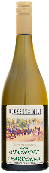 A Bottle Of Ducketts Mill Unwooded Chardonnay - White Wine (400x600), Png Download