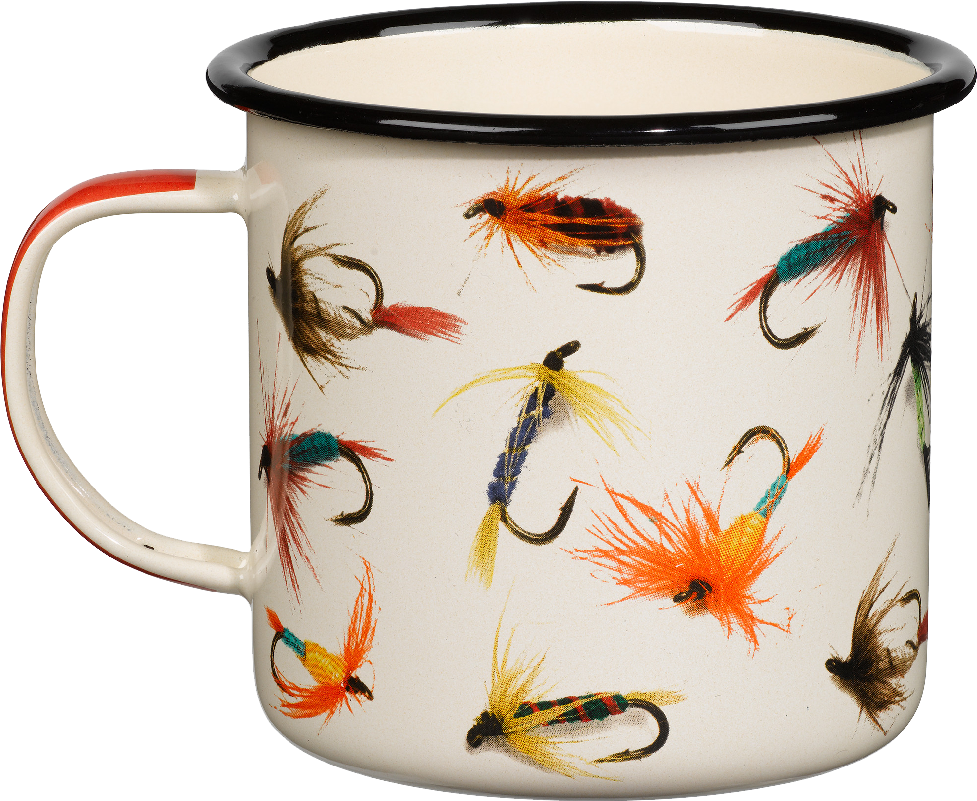 Enamel Mug With Flies - Hook Line And Sinker Fly Mug (2048x2048), Png Download