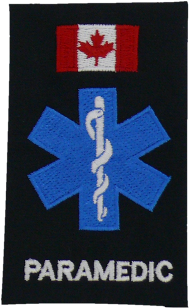 Paramedic Epaulette With Canadian Flag & Star Of Life - Canadian Paramedic (400x627), Png Download