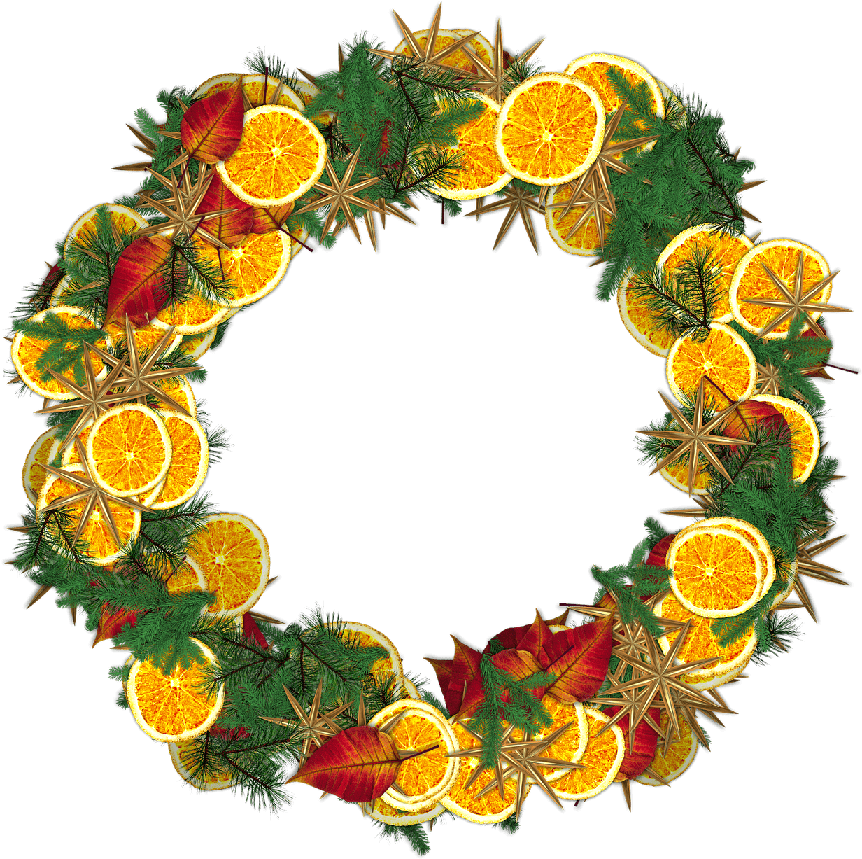 Christmas Crown Oranges Png - New Year Decorations Png (1280x1280), Png Download