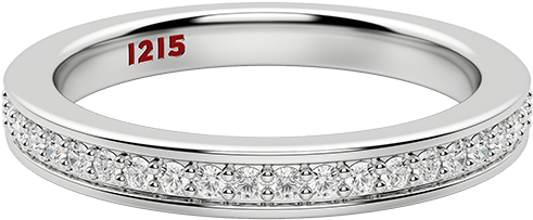 Channel Set Wedding Band - Wedding Ring (600x600), Png Download
