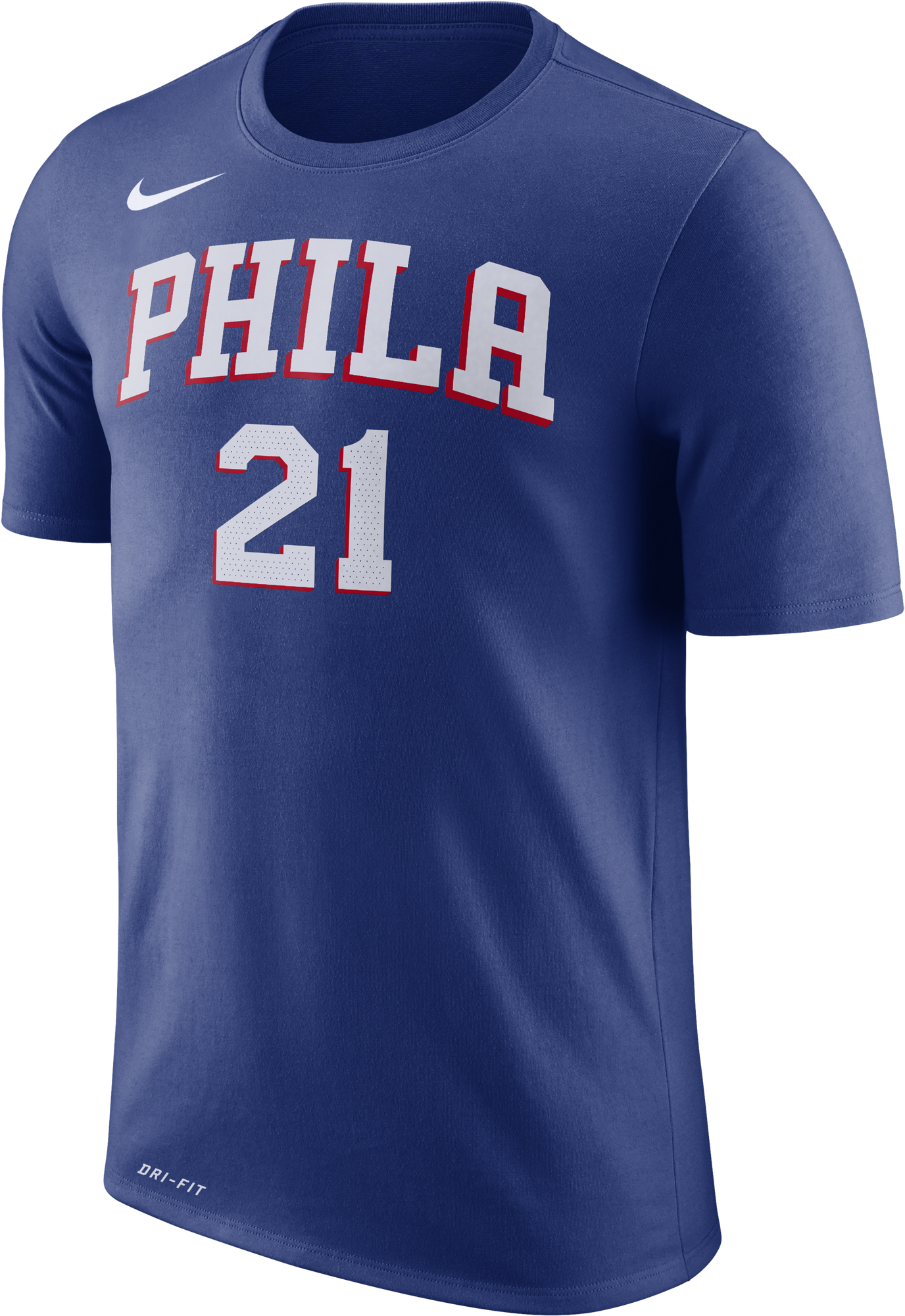 Philadelphia 76ers Men's Joel Embiid Blue Player Tee - T Shirt Nba Phila (2000x2000), Png Download
