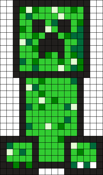 Minecraft Perler Bead Pattern Minecraft Perler, Minecraft - Creeper Perler Beads (337x568), Png Download