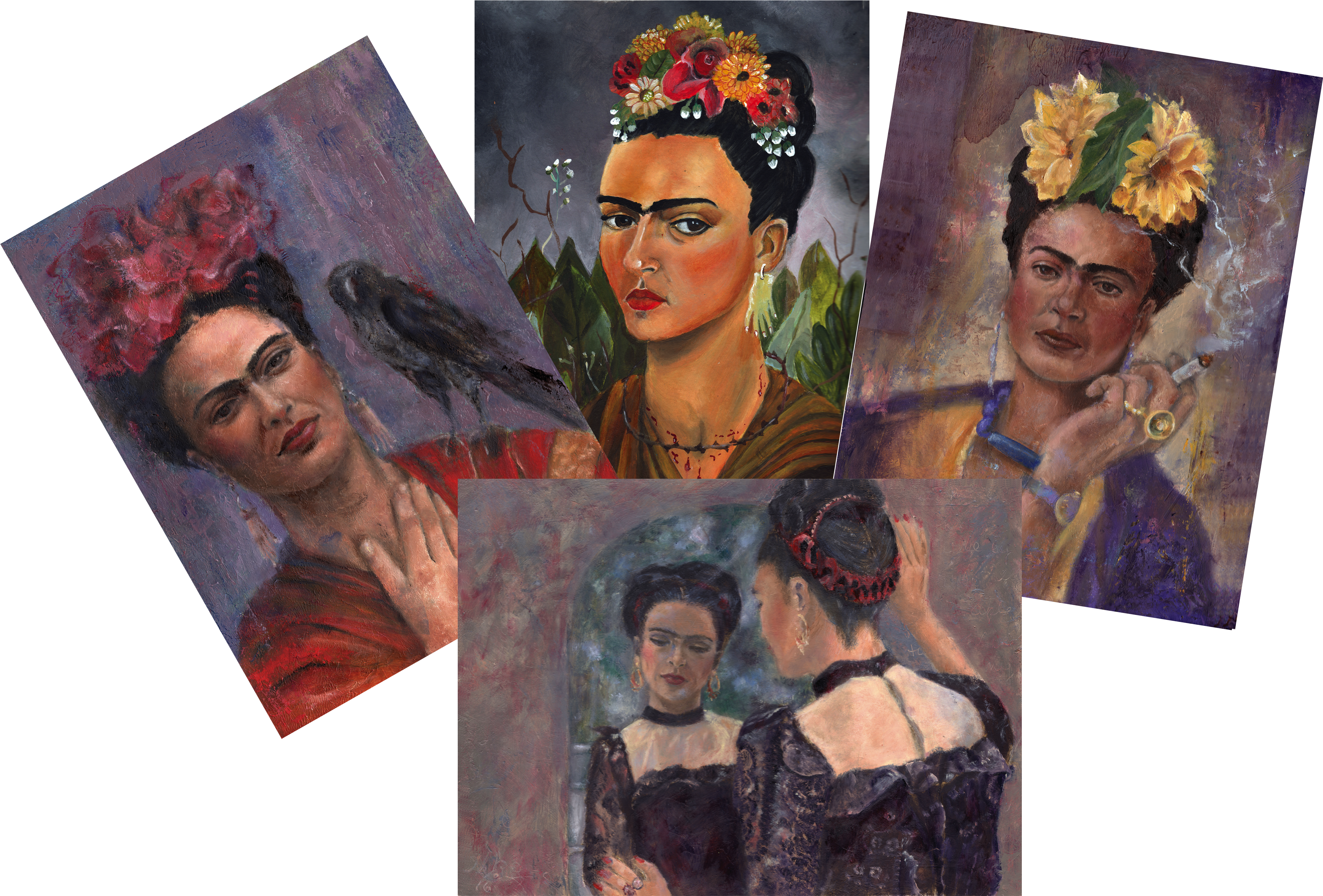 Frida Kahlo Theme Art Notecards (4353x2904), Png Download