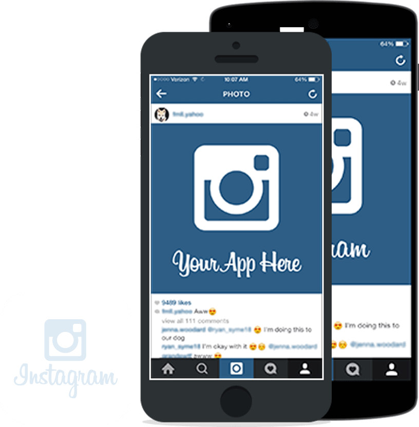 Development Cost For Making App Like Instagram - Iphone Instagram Mockup Png (816x832), Png Download