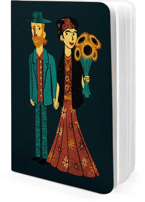 Dailyobjects Love Is Art Frida Kahlo And Van Gogh A5 - Frida Kahlo Bild Mit Rahmen Love Is Art Frida Kahlo (600x700), Png Download