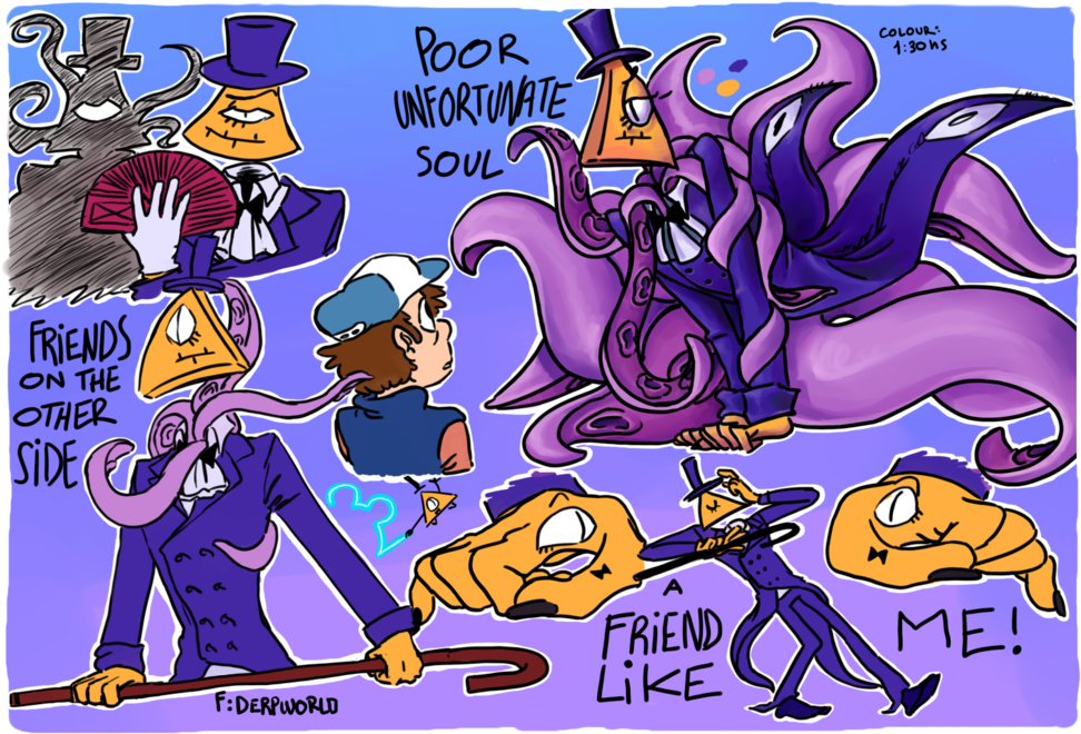 Bill Cipher Like Disney Villains - Cartoon (1024x704), Png Download