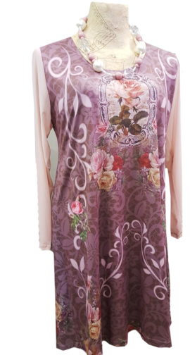 Pink Rose Dress - Pattern (324x518), Png Download