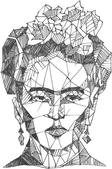 Frida Kahlo - Frida Kahlo Line Drawings (500x667), Png Download