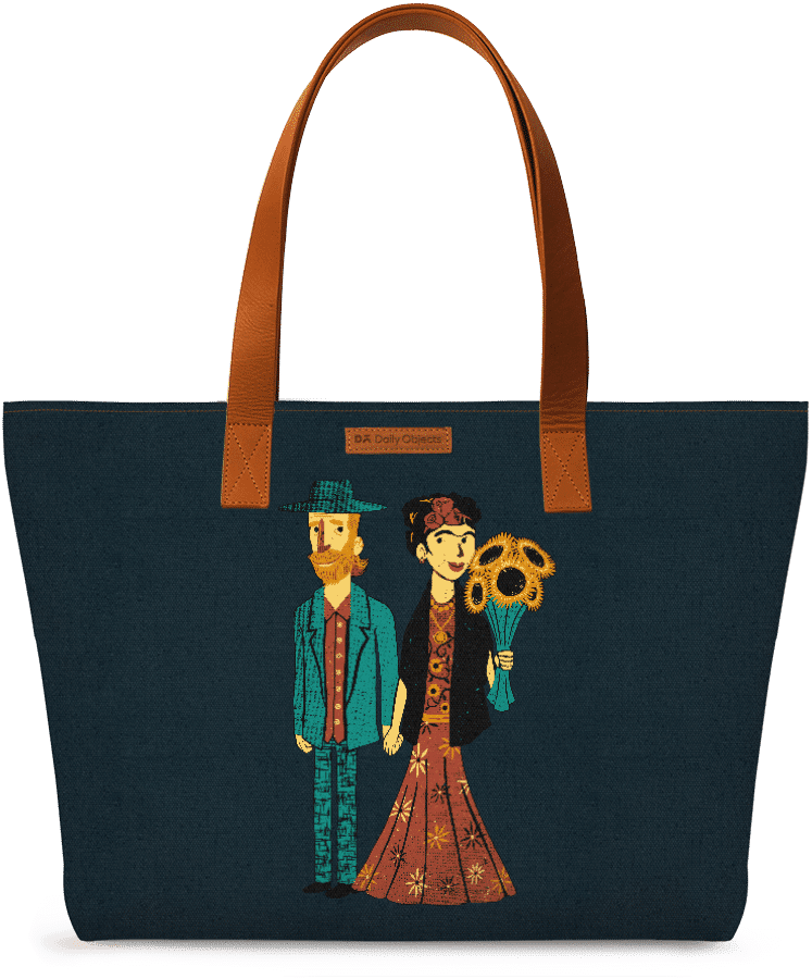 Dailyobjects Love Is Art Frida Kahlo And Van Gogh Fatty - Frida Kahlo And Van Gogh (747x900), Png Download