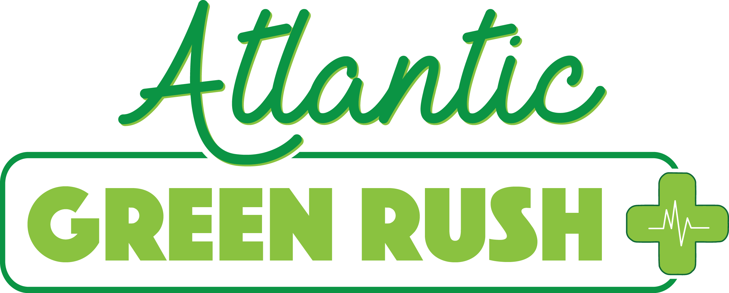 Cannabis Dispensary Logo - Atlantic Green Rush (2443x983), Png Download