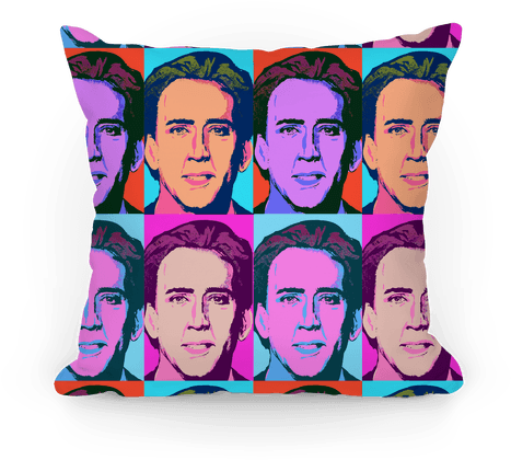Nicholas Cage Pop Art Parody Pillow - Nicolas Cage Pop Art (484x484), Png Download