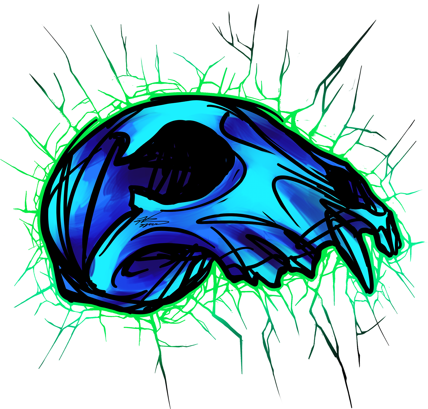 Stylized Skull Illustrations - Illustration (1400x1400), Png Download