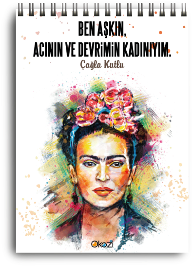 Frida Kahlo Colourful Portrait (500x650), Png Download