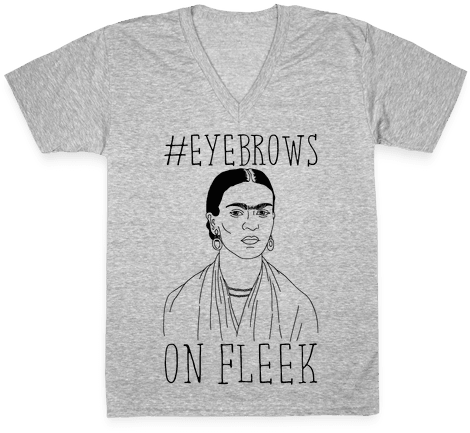 Frida On Fleek V-neck Tee Shirt - T-shirt (484x484), Png Download