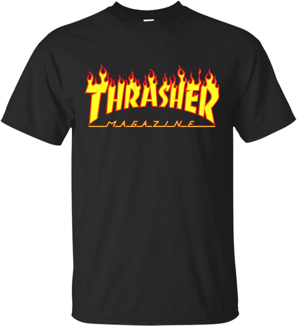 Download Thrasher Magazine Flame Logo Shirt Thrasher Black T Shirt