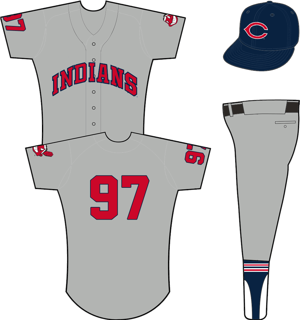 Cleveland Indians Road Uniform - Washington Nationals Away Uniform (1000x1035), Png Download