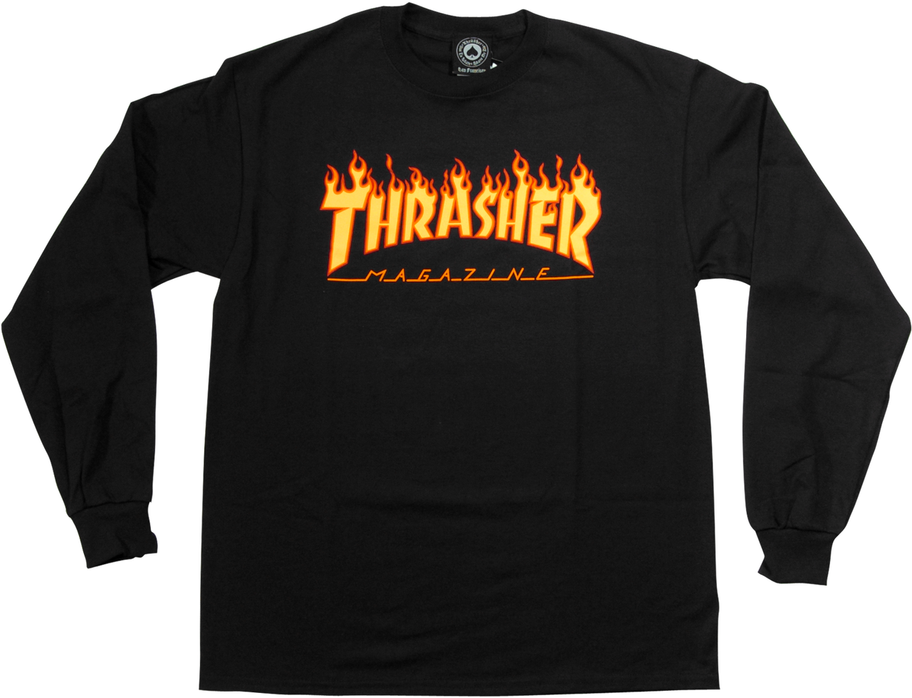 Thrasher Flame Black T - Long Sleeve Black Thrasher Shirt (1280x1280), Png Download