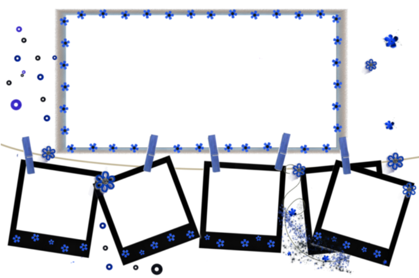 Frame Polaroid Photo Frames Borders Hanging Stars Blue - Picture Frame (1024x1024), Png Download