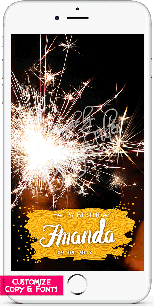 Gold Textured Happy Birthday Snapchat Filter (1000x1000), Png Download