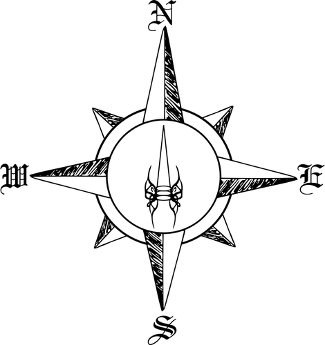 47 Editable Clip Art Free Compass Public Domain Vectors - Compass Rose Drawing Png (470x500), Png Download