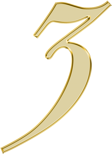 Numeros En Png Oro (500x680), Png Download