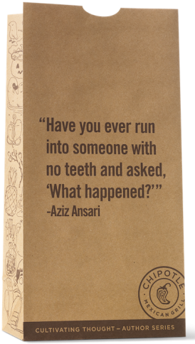 Cultivating Thought By Chipotle, Aziz Ansari - Chipotler Bag Transparent (286x491), Png Download