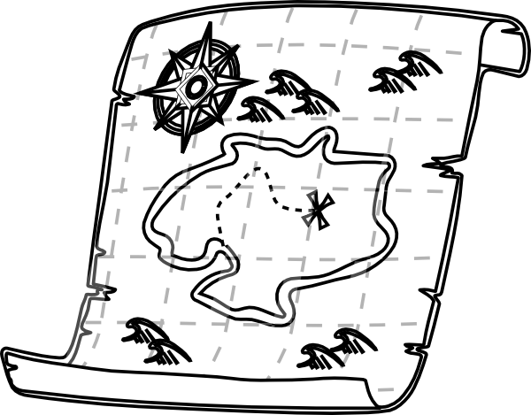 Bed - Clip Art Black And White Map (600x469), Png Download