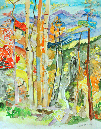 Watercolor Landscape - Modern Art (700x500), Png Download