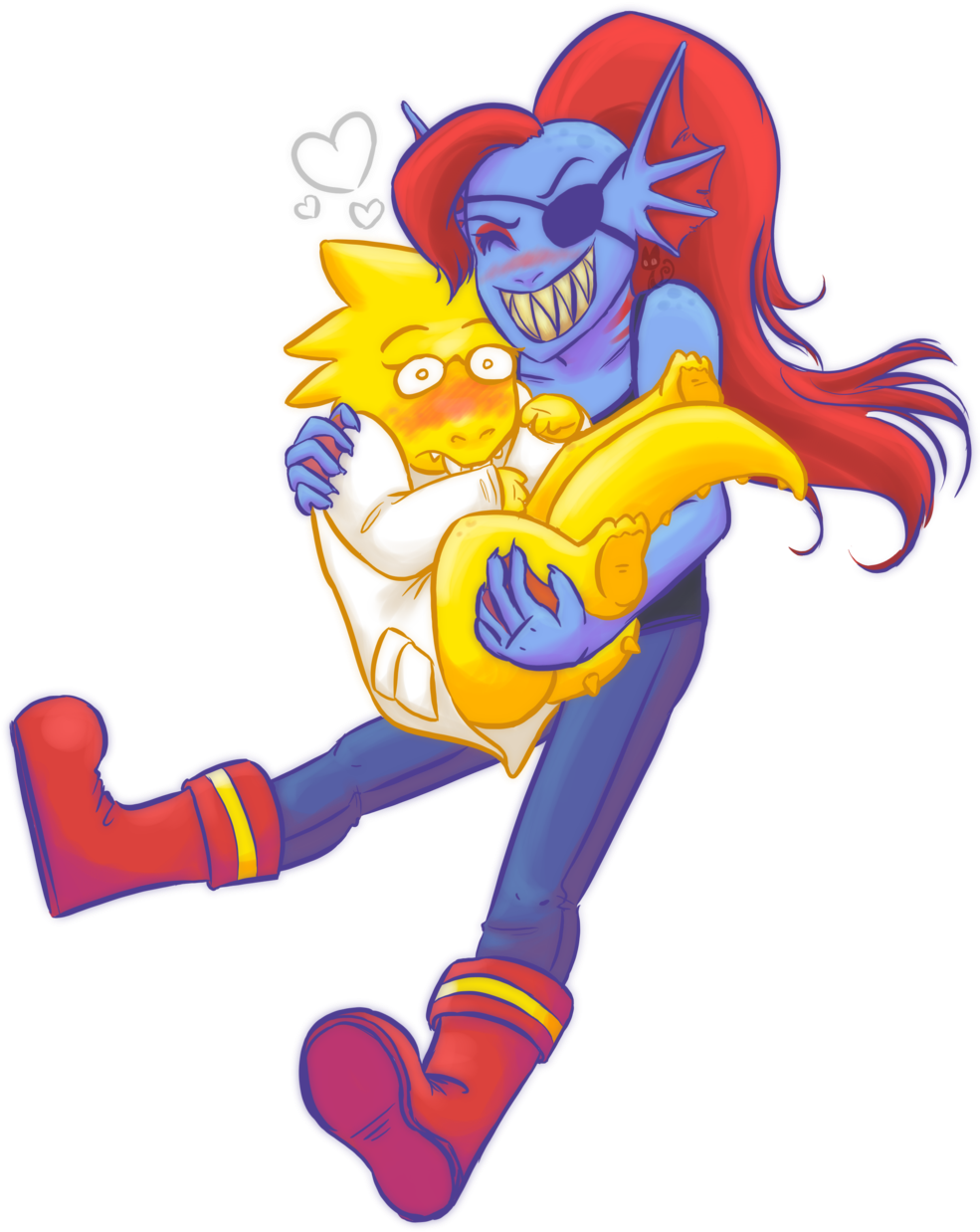 Undyne And Alphys By Wakeuplena On Deviantart Clip - Alphys And Undyne Png (1024x1501), Png Download