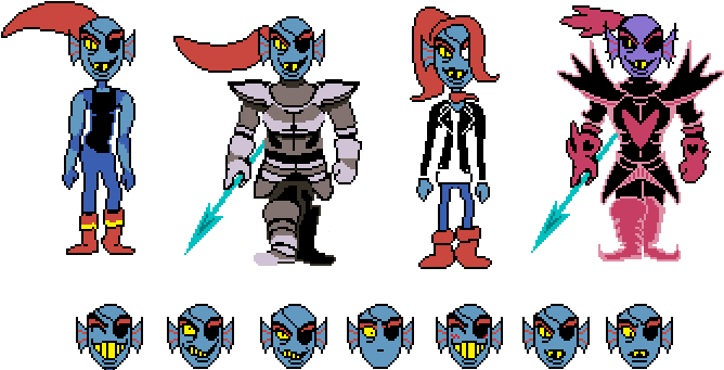 If You Would Like To Send Undyne On Your Own Adventures, - Undertale Undyne Colored Sprite (690x395), Png Download