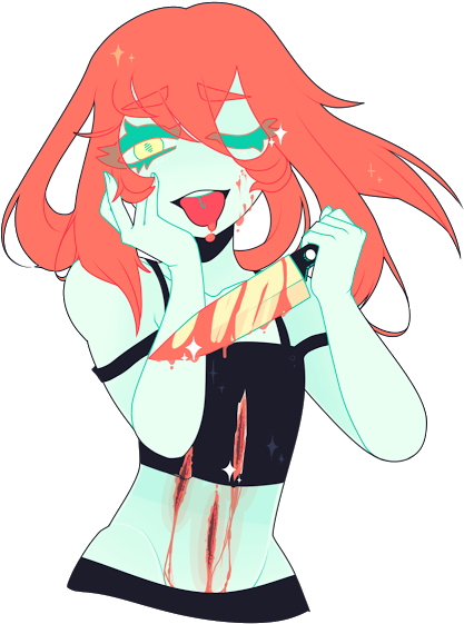 Different Art Styles, Candy Gore, Gore Aesthetic, Vent - Guro Girl (426x575), Png Download