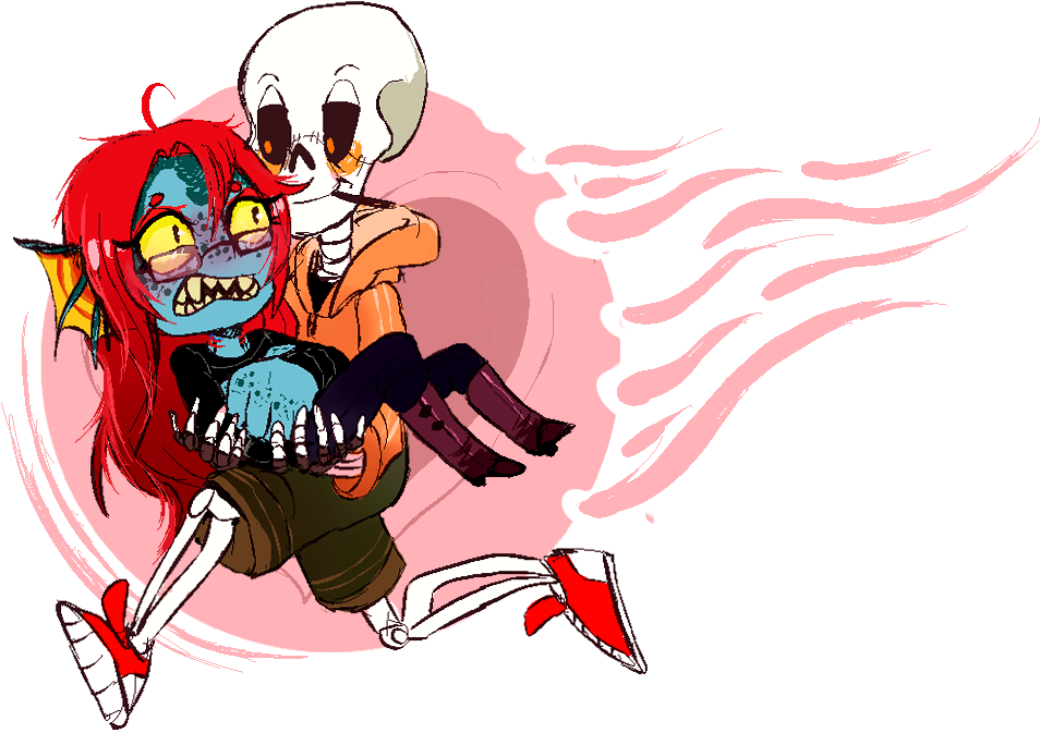 Pap & Undyne - Underswap Papyrus And Undyne (953x722), Png Download