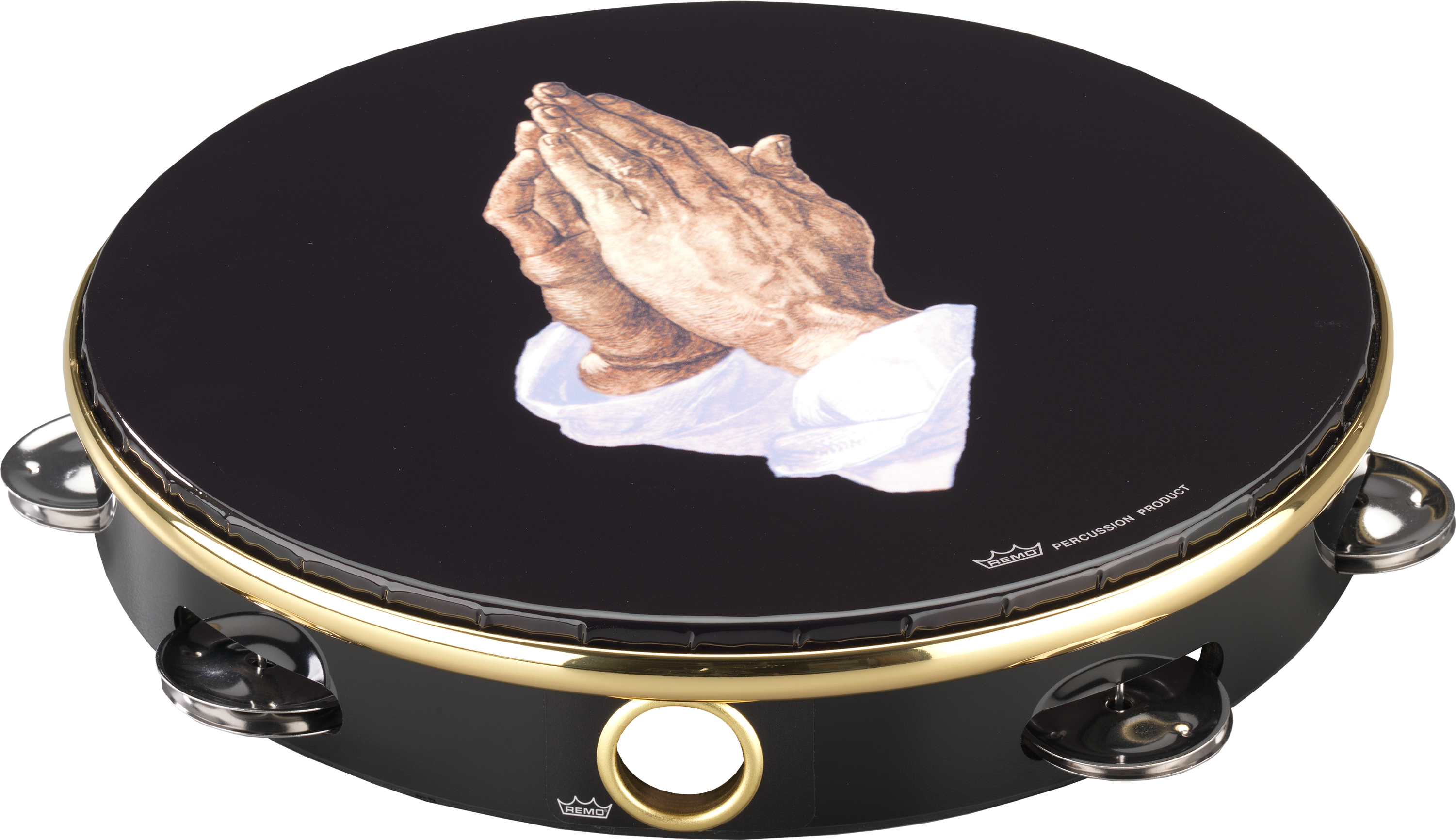 Remo Ta-9110-14 10" Single Row Praying Hands Tambourine (3300x3300), Png Download