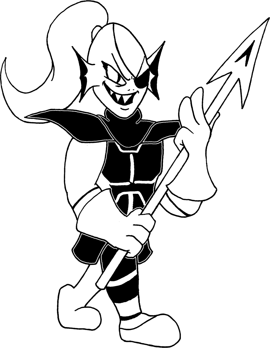 Undyne - Cartoon (933x1199), Png Download