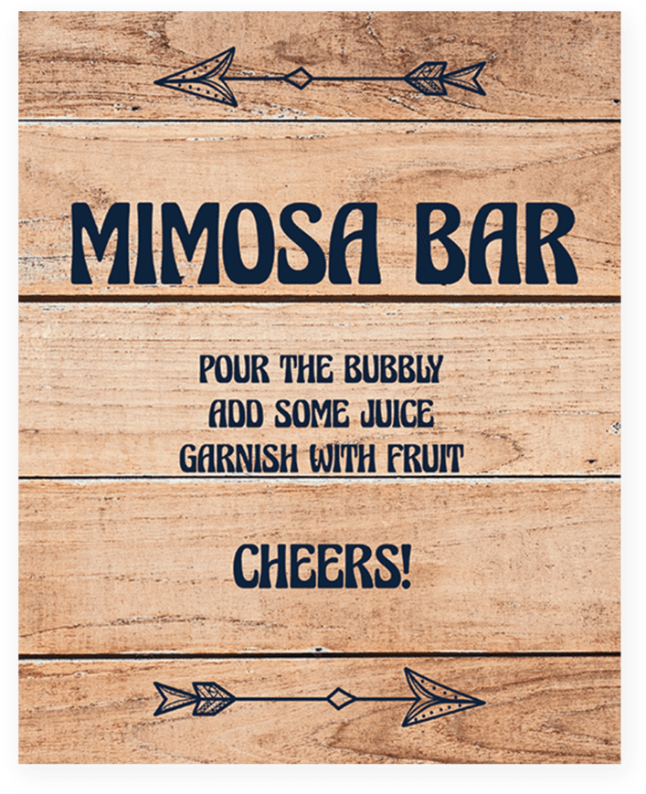 Printable Momosa Bar Sign For Woodland Shower By Littlesizzle - Baby Shower (819x1024), Png Download