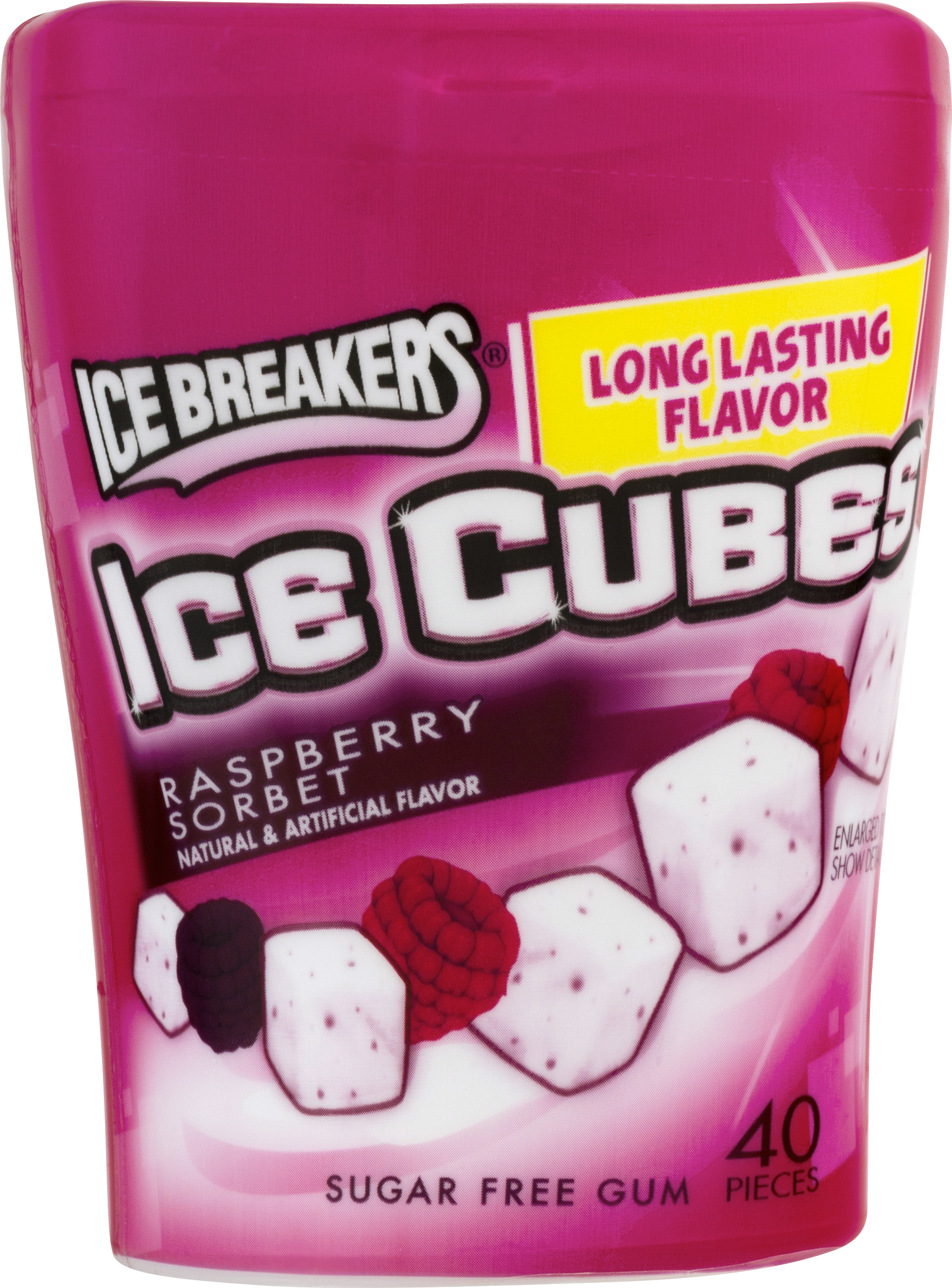 Ice Breakers Ice Cubes Sugar Free Gum Raspberry Sorbet - Ice Cubes Ice Breakers (1848x2500), Png Download