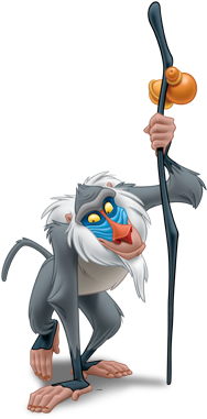 Quote Of The Day - Rafiki Stick Lion King (352x396), Png Download