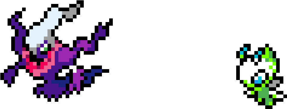 Darkrai And Celibi In Progress - Pixel Art Pokemon Darkrai (1200x1200), Png Download