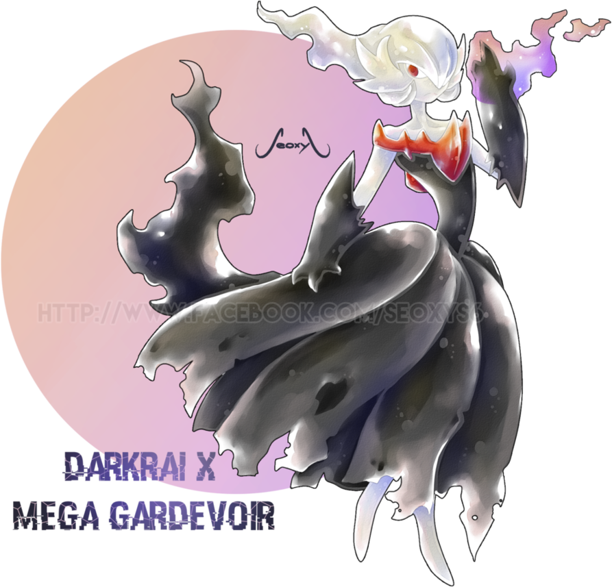 Mega Gardevoir X Darkrai By Seoxys6 On Deviantart - Pokemon Fusion Gardevoir Darkrai (916x873), Png Download