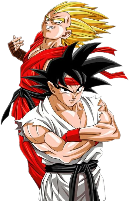 Goku & Vegeta Street Fighter Version [ Fanart Version] - Goku And Vegeta Fan Art (480x672), Png Download