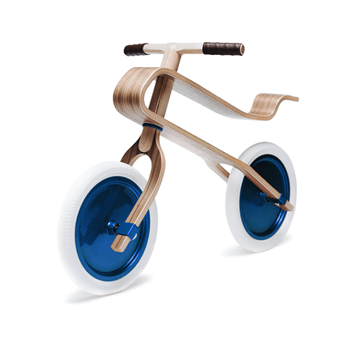 Pure White Candy Blue Walnut Wooden Balance Bike For - Brum Brum Bike (545x545), Png Download