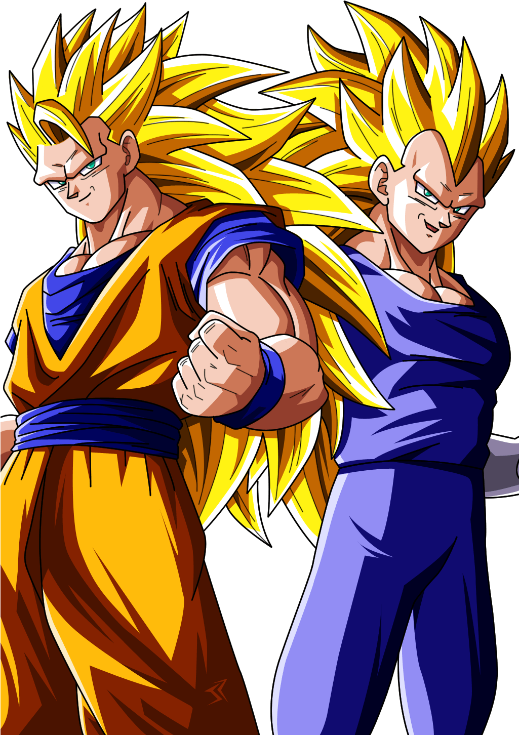 Yükle Vegeta Ssj3 Wallpapers - Goku Ssj3 And Vegeta Ssj3 (1024x1497), Png Download