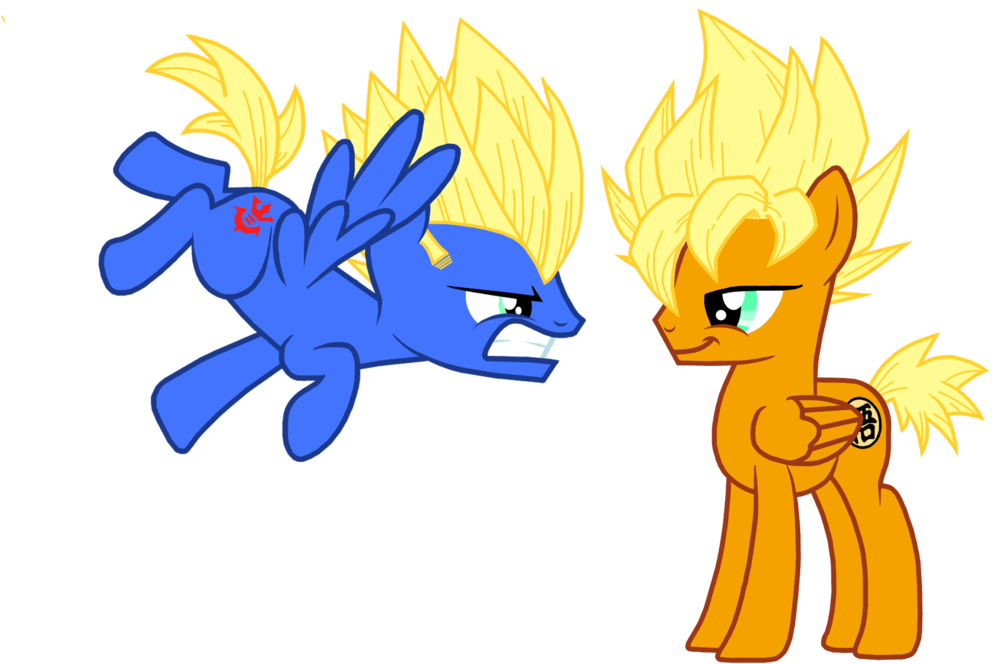 Goku Vegeta Majin Buu Trunks Gohan Cartoon Mammal Yellow - My Little Pony Vegeta (1024x704), Png Download